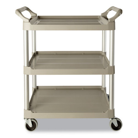 Service Cart, 200-lb Capacity, Three-shelf, 18.63w X 33.63d X 37.75h, Off-white