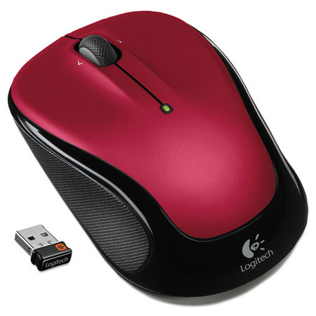 M325 Wireless Mouse, 2.4 Ghz Frequency/30 Ft Wireless Range, Left/right Hand Use, Red