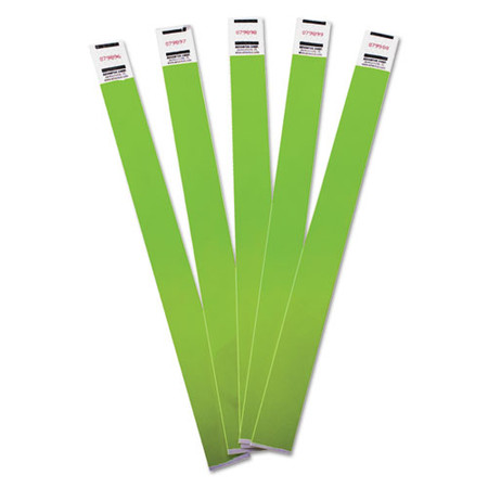 Crowd Management Wristbands, Sequentially Numbered, 10 X 3/4, Green, 100/pack