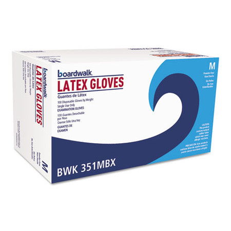 Powder-free Latex Exam Gloves, Medium, Natural, 4 4/5 Mil, 1000/carton