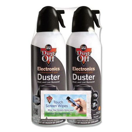 Disposable Compressed Air Duster, 10 Oz Cans, 2/pack