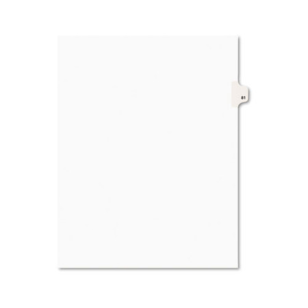 Preprinted Legal Exhibit Side Tab Index Dividers, Avery Style, 10-tab, 81, 11 X 8.5, White, 25/pack, (1081)