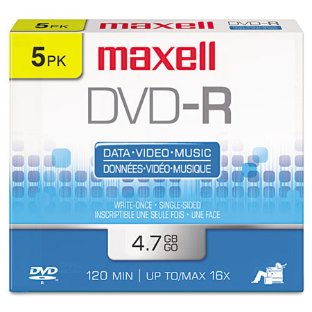 Dvd-r Discs, 4.7gb, 16x, W/jewel Cases, Gold, 5/pack