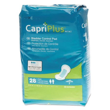 Capri Plus Bladder Control Pads, Regular, 5.5" X 10.5", 28/pack