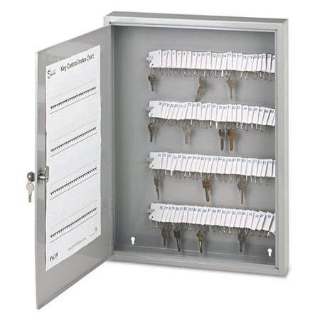 Locking Key Cabinet, 100-key, Steel, Gray, 16 1/2 X 3 X 22 1/2