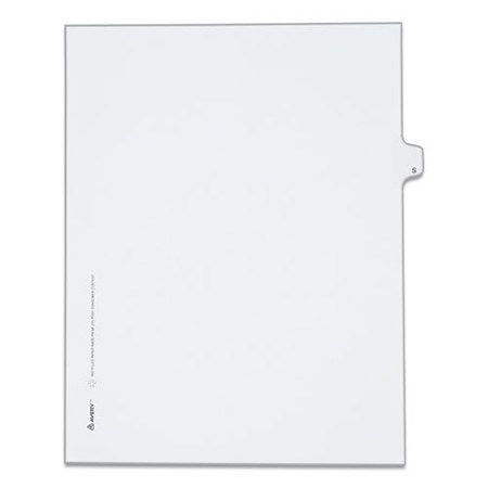 Preprinted Legal Exhibit Side Tab Index Dividers, Allstate Style, 26-tab, S, 11 X 8.5, White, 25/pack