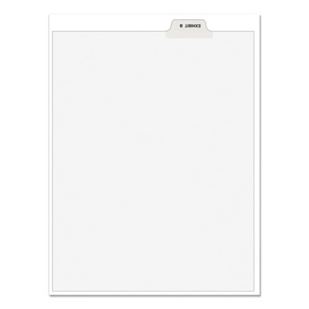 Avery-style Preprinted Legal Bottom Tab Divider, Exhibit B, Letter, White, 25/pk