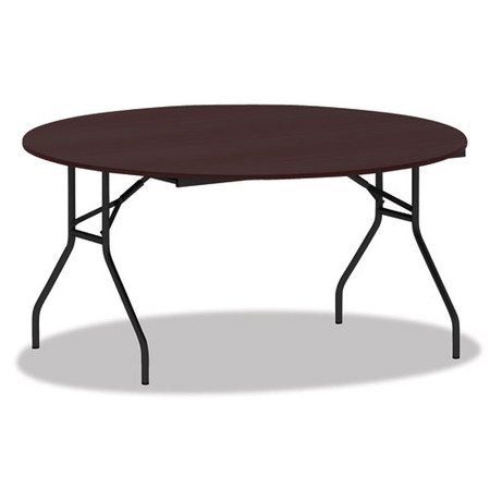 Round Wood Folding Table, 59 Dia X 29 1/8h, Mahogany