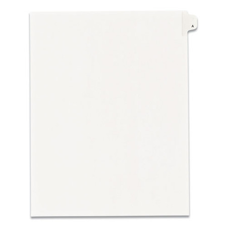 Preprinted Legal Exhibit Side Tab Index Dividers, Allstate Style, 26-tab, A, 11 X 8.5, White, 25/pack