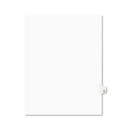 Preprinted Legal Exhibit Side Tab Index Dividers, Avery Style, 10-tab, 70, 11 X 8.5, White, 25/pack, (1070)