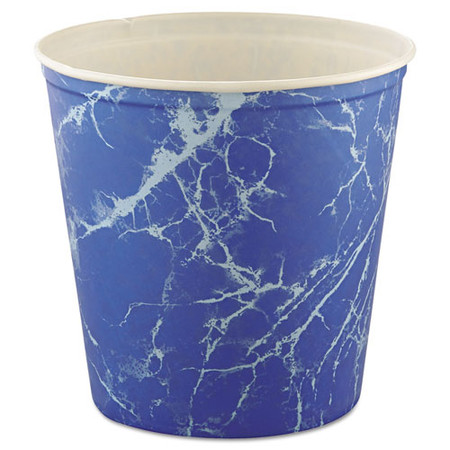 Double Wrapped Paper Bucket, Waxed, 165 Oz, Blue Marble, 100/carton