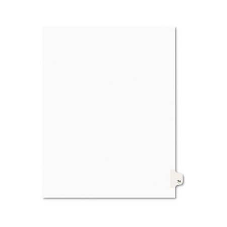 Preprinted Legal Exhibit Side Tab Index Dividers, Avery Style, 10-tab, 74, 11 X 8.5, White, 25/pack, (1074)