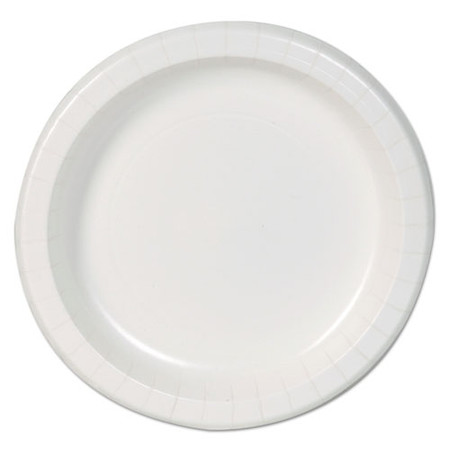Basic Paper Dinnerware, Plates, White, 8.5" Dia, 125/pack, 4/carton