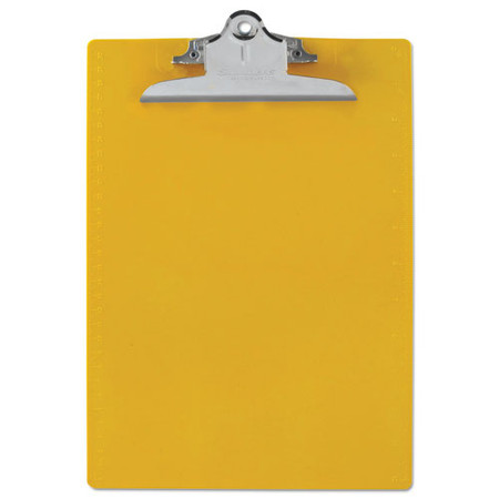 Recycled Plastic Clipboard W/ruler Edge, 1" Clip Cap, 8.5 X 11 Sheets, Yellow