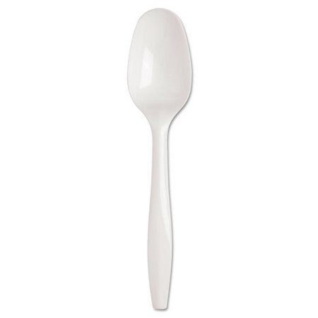 Smartstock Plastic Cutlery Refill, Teaspoon, 5.5", Series-b Mediumweight, White, 40/pack, 24 Packs/carton