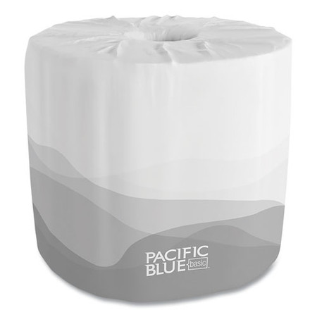 Pacific Blue Basic Embossed Bathroom Tissue, Septic Safe, 1-ply, White, 550 Sheets/roll, 40 Rolls/carton