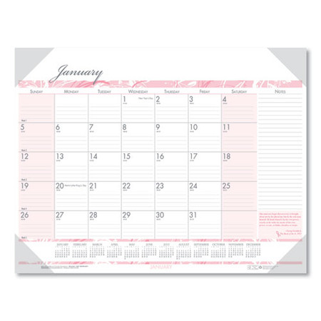 Recycled Breast Cancer Awareness Monthly Desk Pad Calendar, 18.5 X 13, 2022