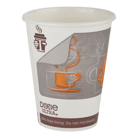 Dixie Ultra Insulair Paper Hot Cup, 12 Oz, Coffee Design, 50 Cups/sleeve, 20 Sleeves/carton
