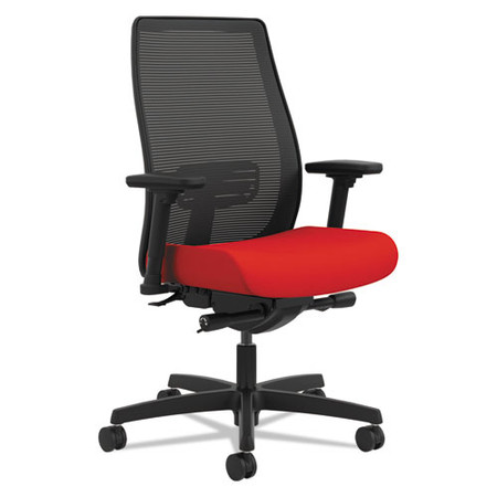 Endorse Mesh Mid-back Work Chair, Supports Up To 300 Lb, 18" To 22" Seat Height, Ruby Seat, Black Back/base