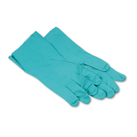 Nitrile Flock-lined Gloves, X-large, Green, Dozen