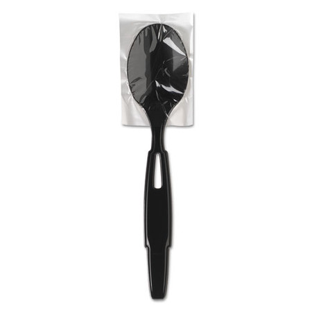 Smartstock Wrapped Heavy-weight Cutlery Refill, Teaspoon, Black, 960/carton