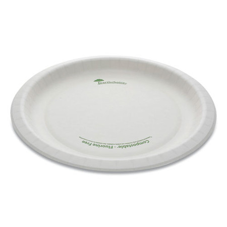 Earthchoice Pressware Compostable Dinnerware, Plate, 10" Dia, White, 300/carton