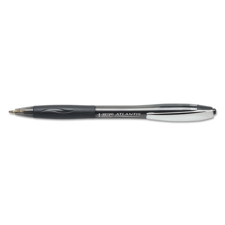 Atlantis Original Ballpoint Pen, Retractable, Medium 1 Mm, Black Ink, Black Barrel, Dozen