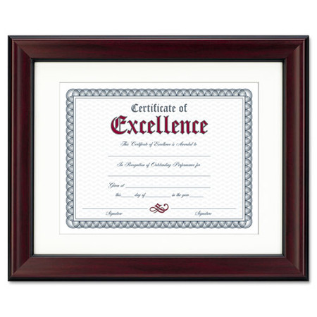 Rosewood Document Frame, Wall-mount, Plastic, 11 X 14, 8 1/2 X 11