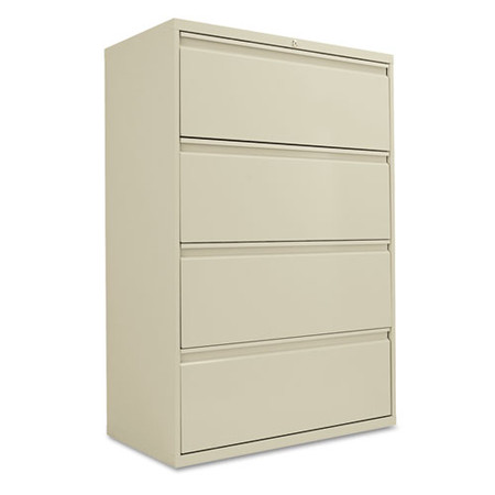 Four-drawer Lateral File Cabinet, 36w X 18d X 52.5h, Putty
