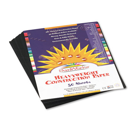 Construction Paper, 58lb, 9 X 12, Black, 50/pack
