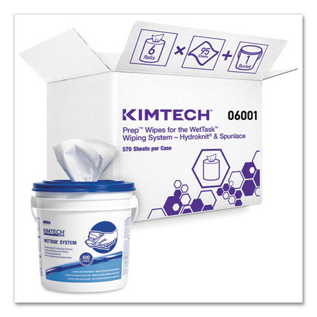 Wipers For Wettask System, Bleach, Disinfectants And Sanitizers, 12 X 12.5, 95/roll, 6 Rolls And 1 Bucket/carton