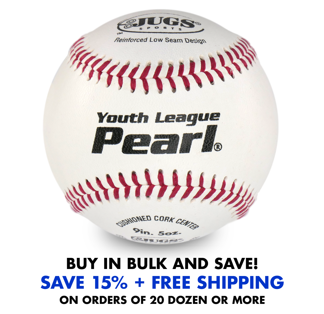 Bucket of JUGS Youth League Pearl® Baseballs Jugs Sports