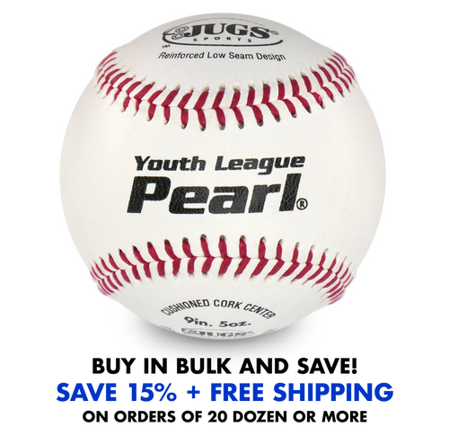 Bucket of JUGS Youth League Pearl® Baseballs