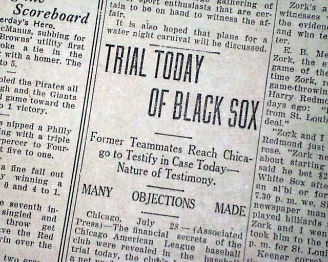 1919 Black Sox World Series. 