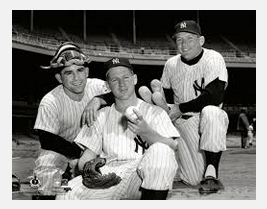 Whitey Ford, right, and Elston Howard of the New York Yankees pose