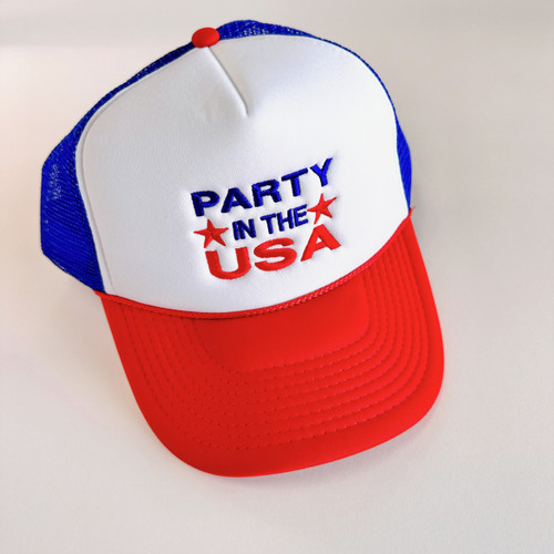 Red/White/Blue Party in the USA Trucker Hat