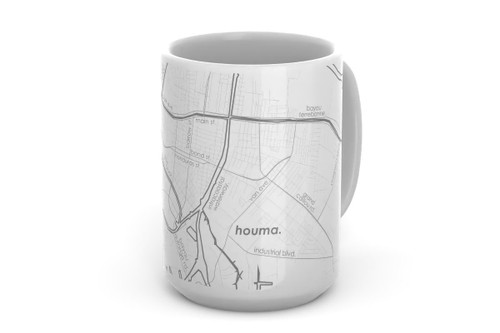Houma Home Town Map Ceramic Mug