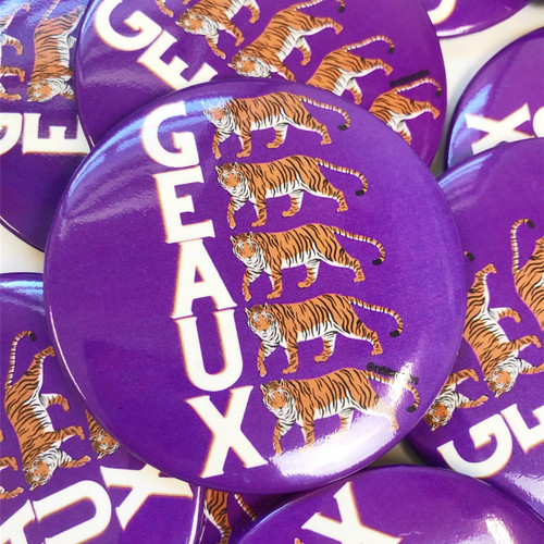 Game Day Button - Purple Geaux