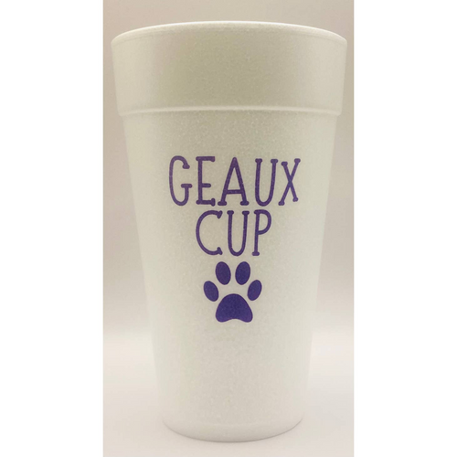Geaux Cup Paw Print Foam Cup