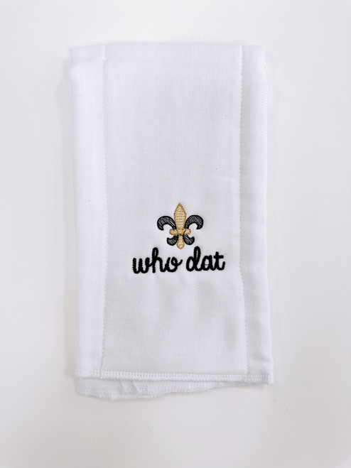 Who Dat Burp Cloth