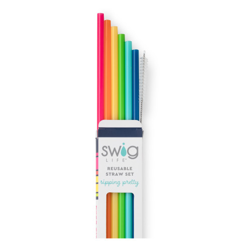 Rainbow Reusable straw Set