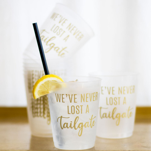 We've Never Lost a Tailgate Party Cups Set of 10