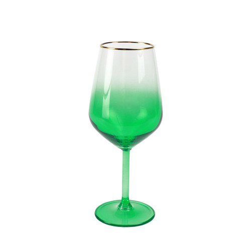 Rainbow Emerald Wine Glass