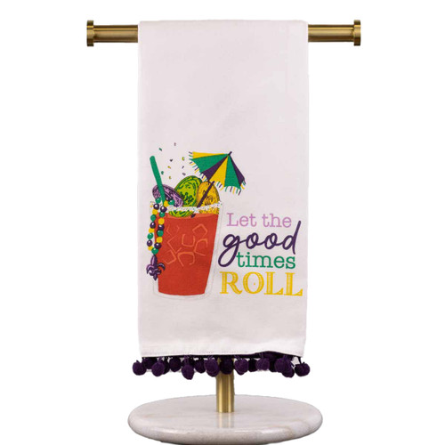 Mardi Gras Bloody Mary Pom Pom Towel 