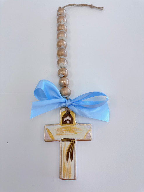 Painted Jesus Cross Blessing Beads 