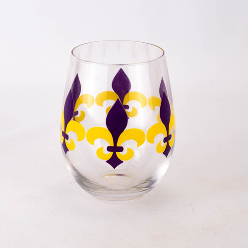 FDL Wine Glass Set - Purple & Yellow