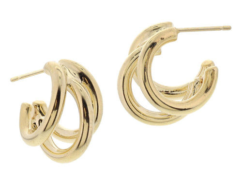 Small Gold Hoop Cluster Earring 