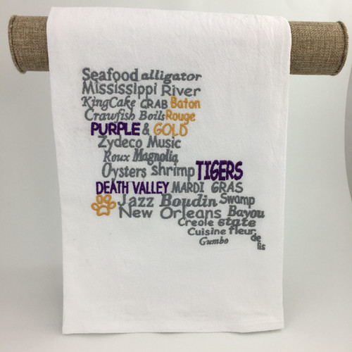 Louisiana Words Towel