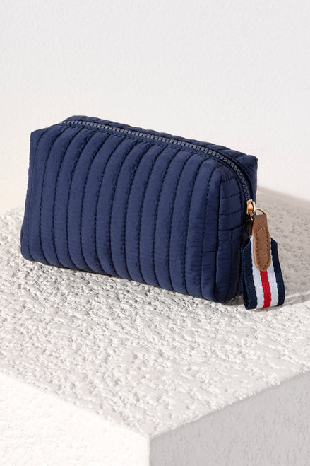 Ezra Small Boxy Cosmetic Pouch Navy 