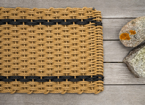 Grand Wheat w/ 2 Charcoal Stripes Doormat 